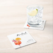 Aperol Spritz Bloemige Bruiloft Uitnodiging Kartonnen Onderzetters (Insitu)