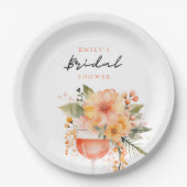 Aperol Spritz Bloemige Bruiloftsborrel Papieren Bordje (Voorkant)