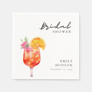 Aperol Spritz Bloemige Bruiloftsborrel Servet