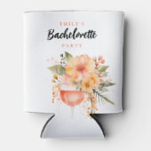 Aperol Spritz Bloemige Meisjesuitnodiging Blikjeskoeler (Voorkant)