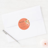 Aperol Spritz Bloemrijke Bruidsdouche Ronde Sticker (Envelop)