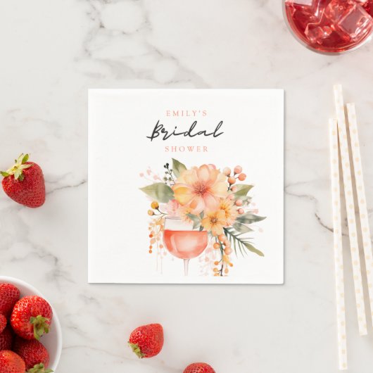 Aperol Spritz Bloemrijke Bruidsdouche Servet (Insitu)
