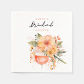 Aperol Spritz Bloemrijke Bruidsdouche Servet (Voorkant)