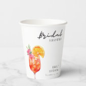 Aperol Spritz Bloemrijke Bruiloft Papieren Bekers (Achterkant)