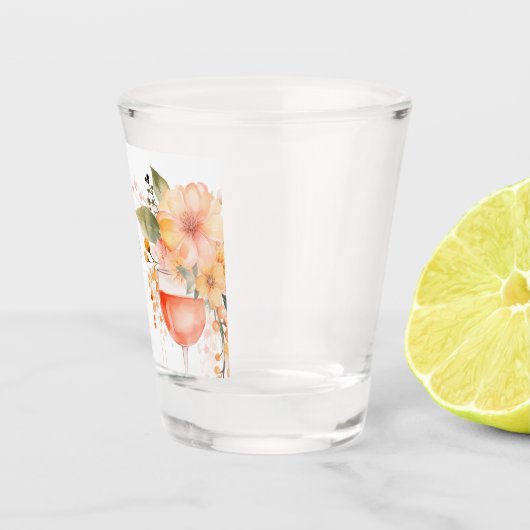 Aperol Spritz Bloemrijke Bruiloft Shot Glas (Rechts)