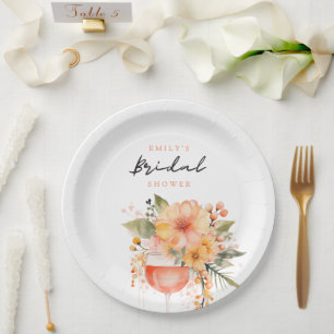 Aperol Spritz Bloemrijke Bruiloftsborrel Papieren Bordje
