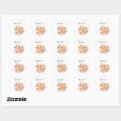 Aperol Spritz Bloemrijke Bruiloftsborrel Ronde Sticker (Vel)