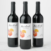 Aperol Spritz Bloemrijke Bruiloftsborrel Wijn Etiket (Flessen)