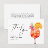 Aperol Spritz Bloemrijke Bruiloftssalon Bedankkaart (Voorkant / Achterkant)