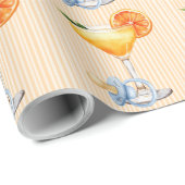 Aperol Spritz Blue Orange Citrus Boy Baby Shower Cadeaupapier (Rol Hoek)