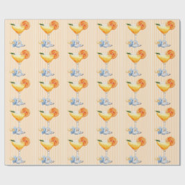 Aperol Spritz Blue Orange Citrus Boy Baby Shower Cadeaupapier