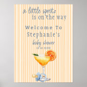 Aperol Spritz Blue Orange Citrus Boy Baby Shower Poster (Voorkant)