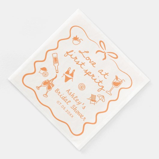 Aperol Spritz Bridal Shower Napkin Servet (Hoek)