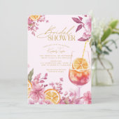 Aperol Spritz Bright Floral Vrijgezellenfeest Kaart (Staand voorkant)