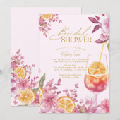 Aperol Spritz Bright Floral Vrijgezellenfeest Kaart (Voorkant / Achterkant)