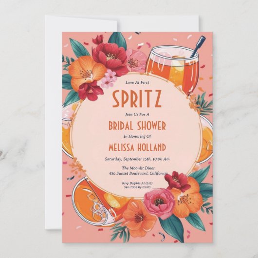 Aperol Spritz Bruids Douche Uitnodigingen (Voorkant)