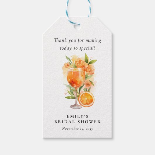 Aperol Spritz Bruidsfeest Cadeaulabel (Voorkant)