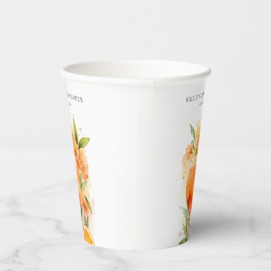 Aperol Spritz Bruidsfeest Papieren Bekers (Rechts)