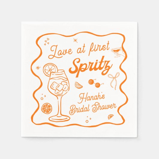Aperol Spritz Bruidsfeest Servet (Voorkant)