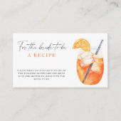 Aperol spritz bruiloft - Recept voor de bruid te z Informatiekaartje (Voorkant)