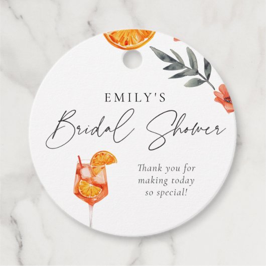 Aperol Spritz Bruiloftsfeest Klassieke Ronde Stick Bedankjes Labels (Voorkant)