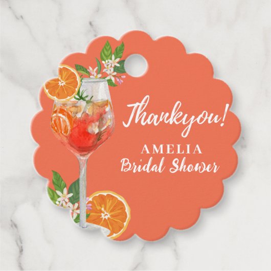 Aperol spritz Citroen citrus Sinaas Bruids douche  Bedankjes Labels (Voorkant)