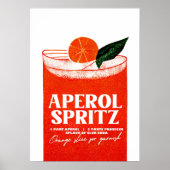 Aperol Spritz Cocktail Big Oranje glas Poster (Voorkant)