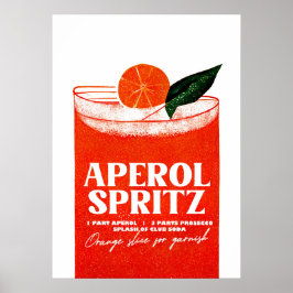 Aperol Spritz Cocktail Big Oranje glas Poster