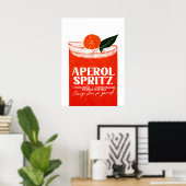Aperol Spritz Cocktail Big Oranje glas Poster (Thuiskantoor)