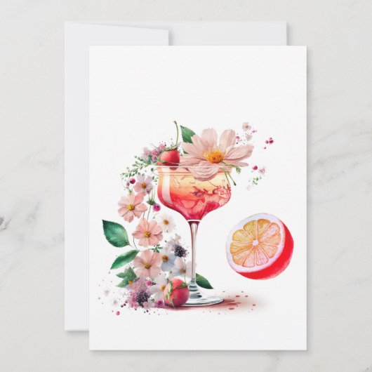 Aperol Spritz Cocktail Citrus Oranje Vrijgezellenf Kaart (Achterkant)