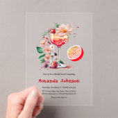 Aperol Spritz Cocktail Citrus Sinaasappel Bruidsfe Acryl Uitnodigingen (Insitu (Draagbaar))