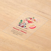 Aperol Spritz Cocktail Citrus Sinaasappel Bruidsfe Acryl Uitnodigingen (Laagn)