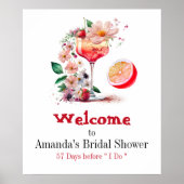 Aperol Spritz Cocktail Citrus Sinaasappel Bruidsfe Poster (Voorkant)