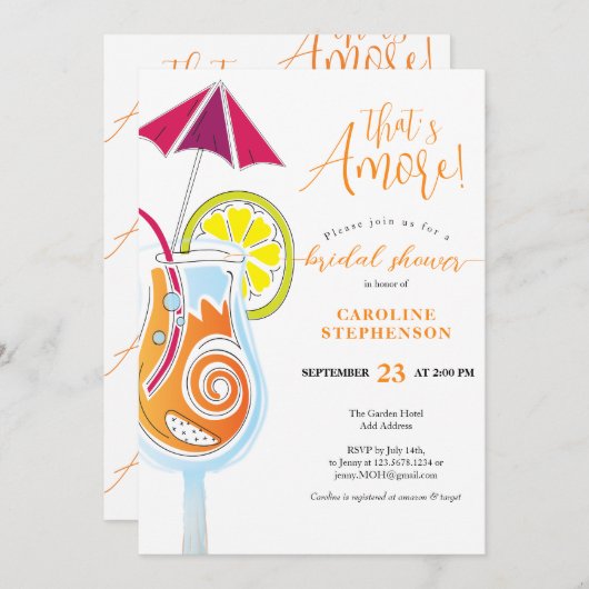 Aperol Spritz Cocktail Eenvoudig Script Vrijgezell Kaart (Voorkant / Achterkant)