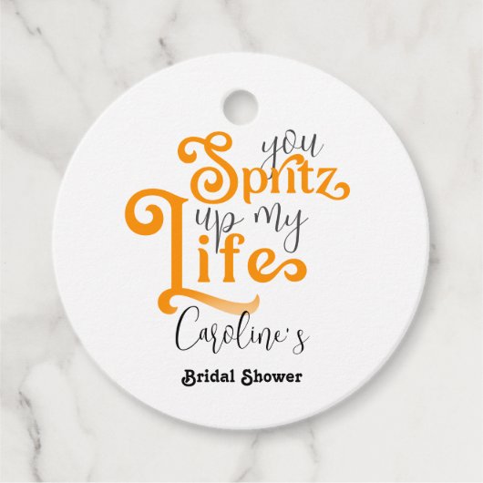 Aperol Spritz Cocktail Italiaans stijl Vrijgezelle Bedankjes Labels (Voorkant)