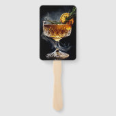 Aperol spritz cocktail op een donkere achtergrond handwaaier (Achterkant)