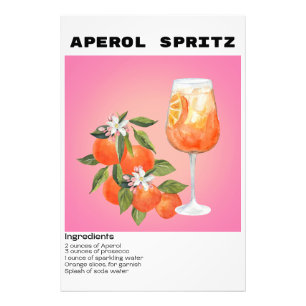 Aperol Spritz Cocktail Recept Bloemen Market Art Foto Afdruk