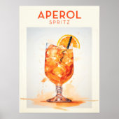 Aperol Spritz Cocktail Retro Poster (Voorkant)