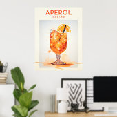 Aperol Spritz Cocktail Retro Poster (Thuiskantoor)