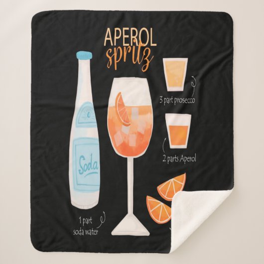 Aperol Spritz Cocktail Sherpa Deken (Voorkant)