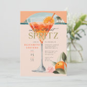 Aperol Spritz Cocktail Sinaasappel Chic Vrijgezell Kaart (Staand voorkant)