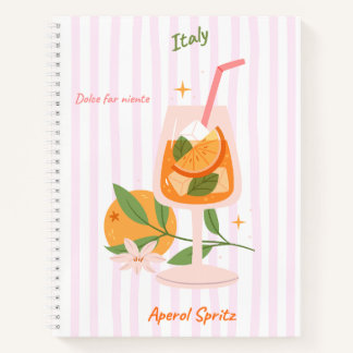 Aperol Spritz Cocktail Spiraalschrift Notitieboek