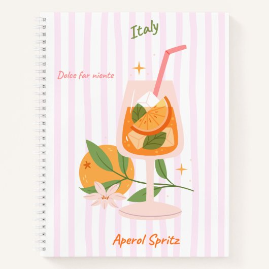 Aperol Spritz Cocktail Spiraalschrift Notitieboek (Voorkant)