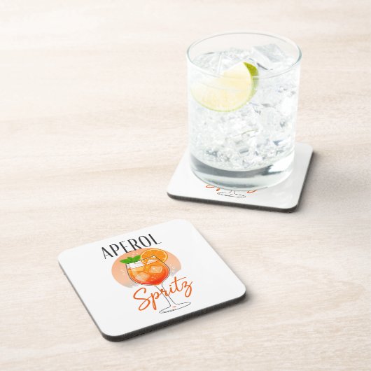 Aperol Spritz Cocktailontwerp Bier Onderzetter (Rechterzijde)