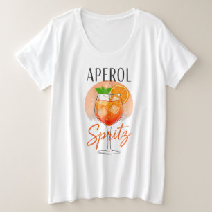 Aperol Spritz Cocktailontwerp Grote Maat T-shirt
