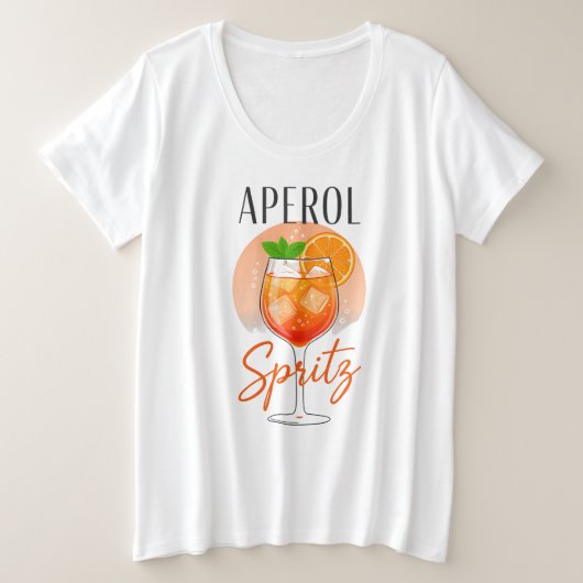 Aperol Spritz Cocktailontwerp Grote Maat T-shirt (Design voorkant)