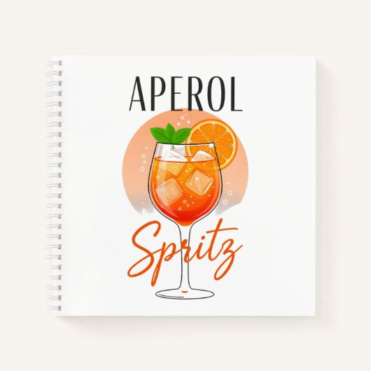 Aperol Spritz Cocktailontwerp Notitieboek (Voorkant)