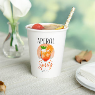 Aperol Spritz Cocktailontwerp Papieren Bekers