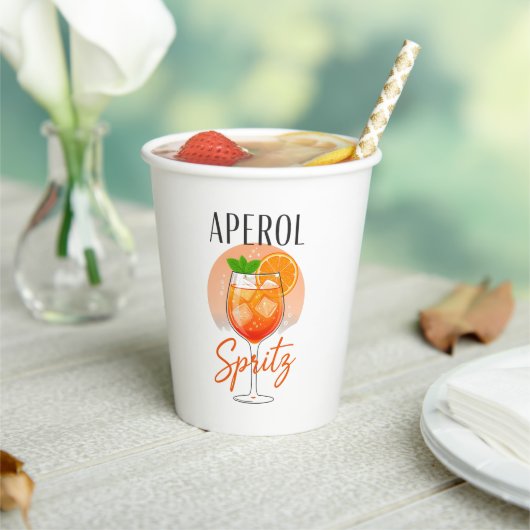 Aperol Spritz Cocktailontwerp Papieren Bekers (Insitu)