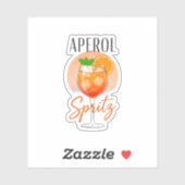 Aperol Spritz Cocktailontwerp Sticker (Vel)
